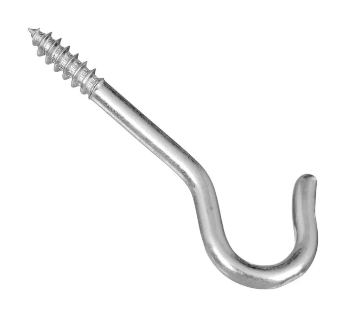National Hardware Medium Zinc-Plated Silver Steel 2-1/16 in. L Ceiling Hook 25 lb 6 pk
