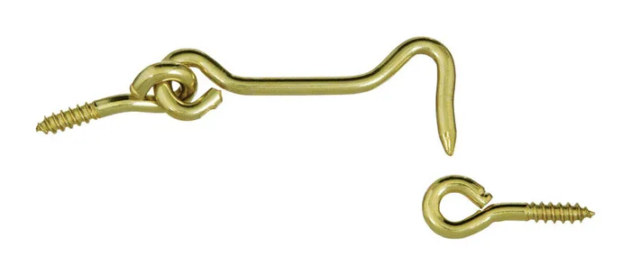 National Hardware Medium Gold Solid Brass 2-1/2 in. L Hook and Eye 1 pk