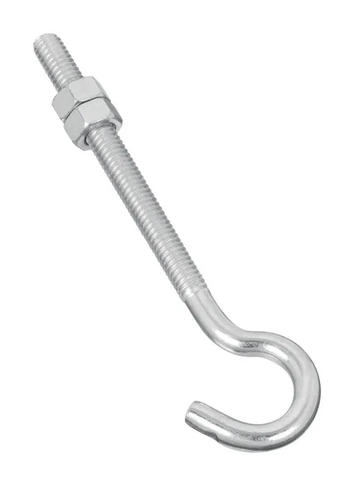 National Hardware Large Zinc-Plated Silver Steel 5 in. L Hook Bolt 100 lb 1 pk