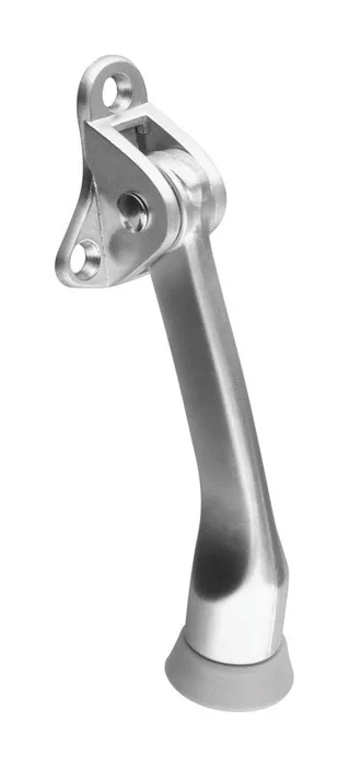 National Hardware Zinc w/Rubber Tip Satin Chrome Silver Kick-Down Door Holder Mounts to door .75 in.
