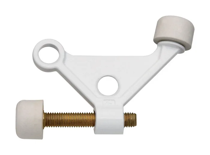 National Hardware Zinc w/Rubber Tip White Hinge Pin Door Stop Mounts to door .5 in.