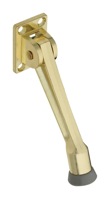 National Hardware 5 in. W Zinc w/Rubber Tip Brass Kick-Down Door Holder Mounts to door .75 in.
