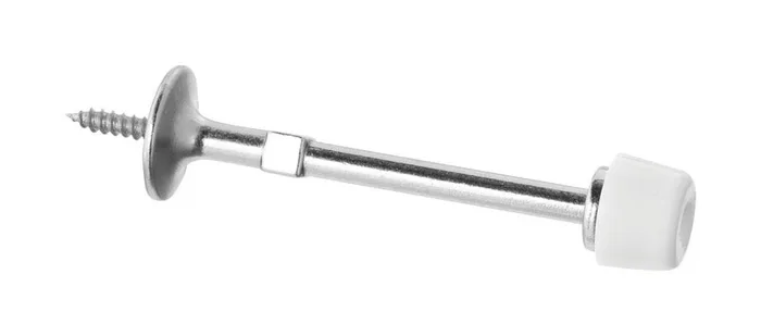 National Hardware Zinc Satin Nickel Silver Rigid Door Stop Mounts to wall .75 in.