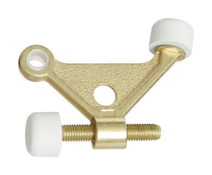 National Hardware Zinc w/Rubber Tip Brass Gold Hinge Pin Door Stop Mounts to door .6 in.