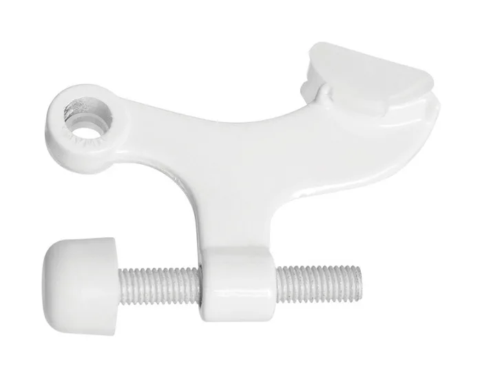 National Hardware Zinc White Hinge Pin Door Stop Mounts to door .75 in.