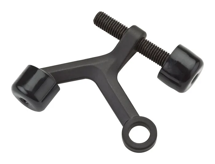 National Hardware Zinc Oil Rubbed Bronze Brown Hinge Pin Door Stop Mounts to door .5 in.