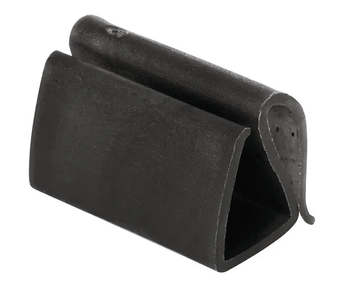 Prime-Line Black Vinyl Retainer Clip For 3/8 inch 4 pk