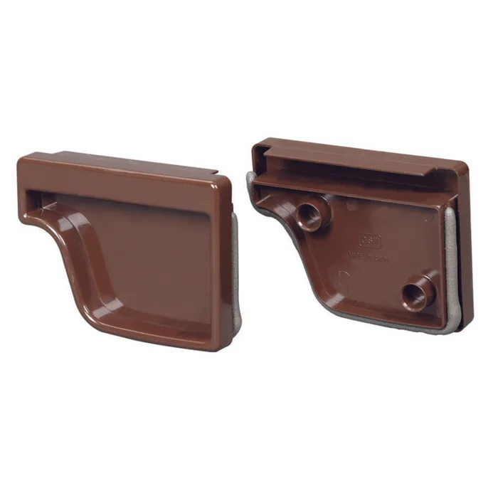 Amerimax 4.6 in. H X 2 in. W X 5 in. L Brown Vinyl K Gutter End Cap Set (Pack of 16)
