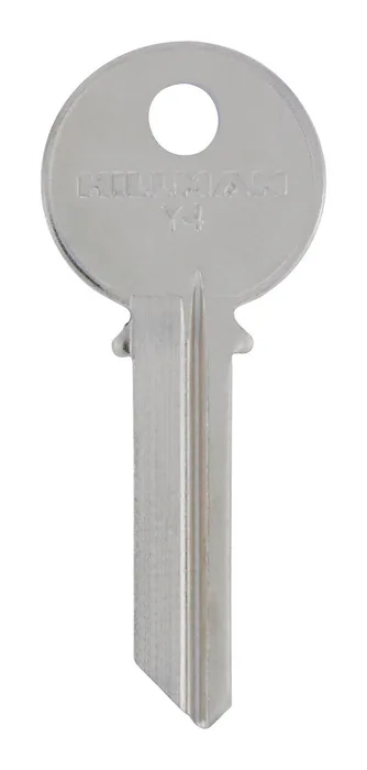 HILLMAN Traditional Key House/Office Key Blank 129 Single For Yale Locks Silver (Pack of 4)