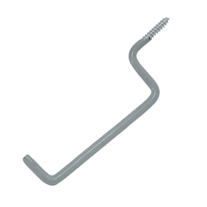 Crawford 8 in. L Vinyl Coated Gray Steel Storage Hook 20 lb. cap. 1 pk (Pack of 25)