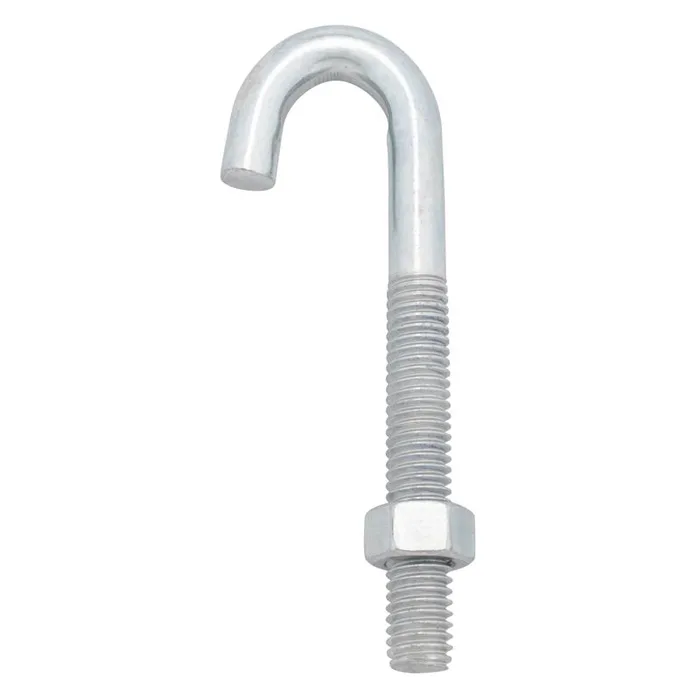 Hampton Medium Zinc-Plated Silver Steel 13/16 in. L J-Bolt 175 lb 1 pk (Pack of 10)