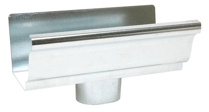 Amerimax 6.5 in. H X 10 in. W X 5.5 in. L Metallic Galvanized Steel K End w/Drop (Pack of 12)