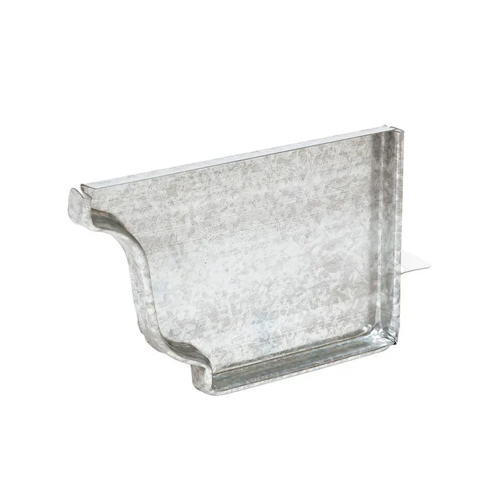 Amerimax 0.5 in. H X 3.5 in. W X 5 in. L Metallic Galvanized Steel K Right End Cap (Pack of 15)