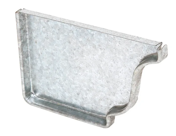 Amerimax 0.5 in. H X 3.5 in. W X 5 in. L Metallic Galvanized Steel K Left End Cap (Pack of 15)