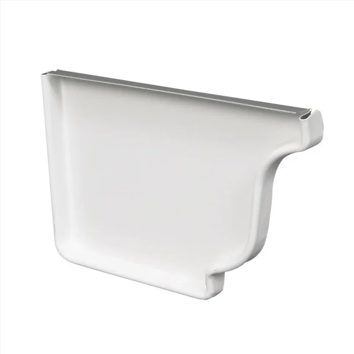 Amerimax 3.5 in. H X 5 in. W X 0.5 in. L White Aluminum K Left End Cap