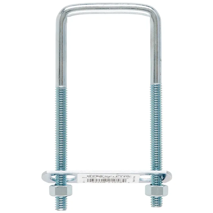 Hampton 5/16 in. X 2 in. W X 4-3/4 in. L Coarse Zinc-Plated Steel Square Bend U Bolt (Pack of 10)
