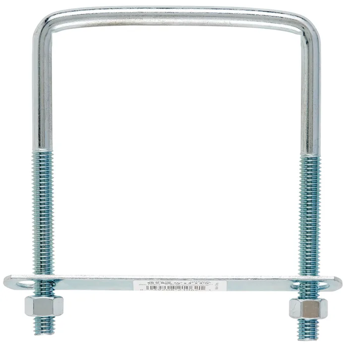 Hampton 3/8 in. X 4 in. W X 5 in. L Coarse Zinc-Plated Steel Square Bend U Bolt (Pack of 10)