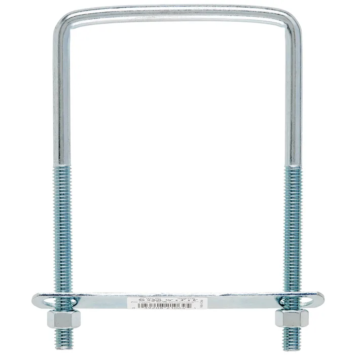 Hampton 3/8 in. X 4 in. W X 6 in. L Coarse Zinc-Plated Steel Square Bend U Bolt (Pack of 10)