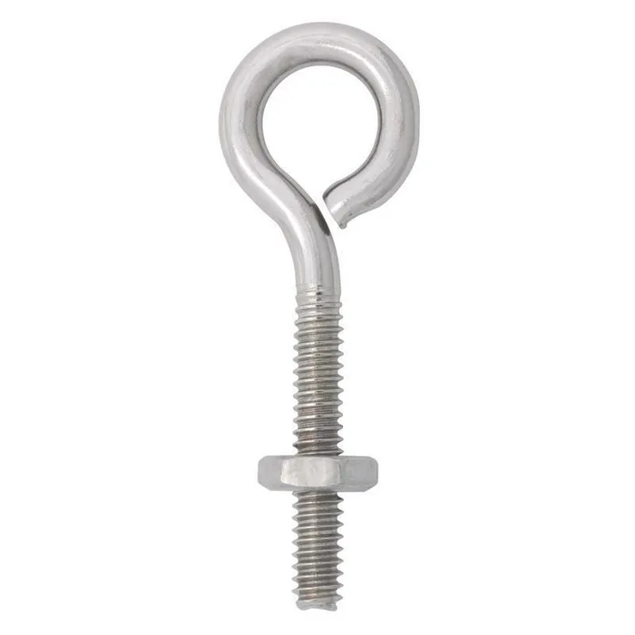 Hampton 3/16 in. X 2 in. L Stainless Stainless Steel Eyebolt Nut Included (Pack of 10)