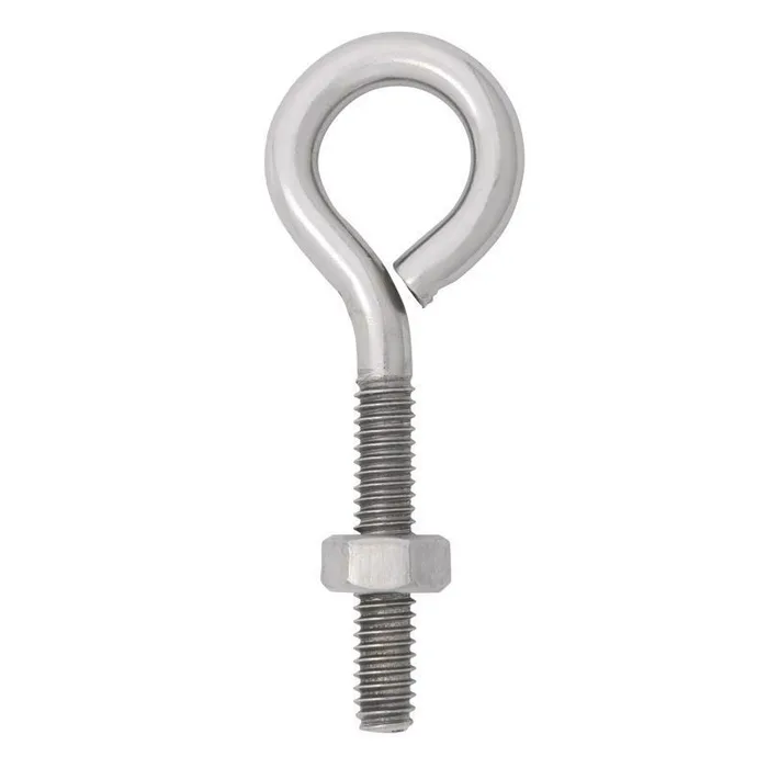 Hampton 1/4 in. X 2-5/8 in. L Stainless Stainless Steel Eyebolt Nut Included (Pack of 10)