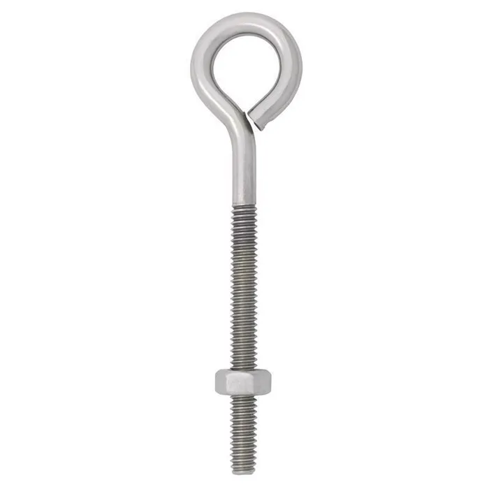 Hampton 1/4 in. X 4 in. L Stainless Stainless Steel Eyebolt Nut Included (Pack of 10)
