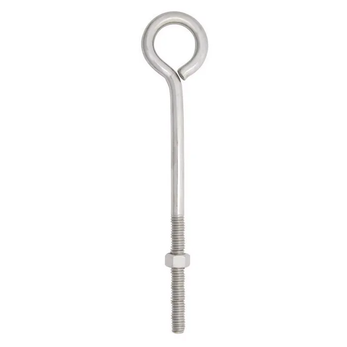 Hampton 3/8 in. X 8 in. L Stainless Stainless Steel Eyebolt Nut Included (Pack of 5)