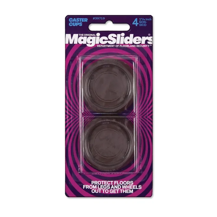 Magic Sliders Plastic Caster Cup Brown Round 1-11/16 in. W X 1-11/16 in. L 4 pk (Pack of 6)