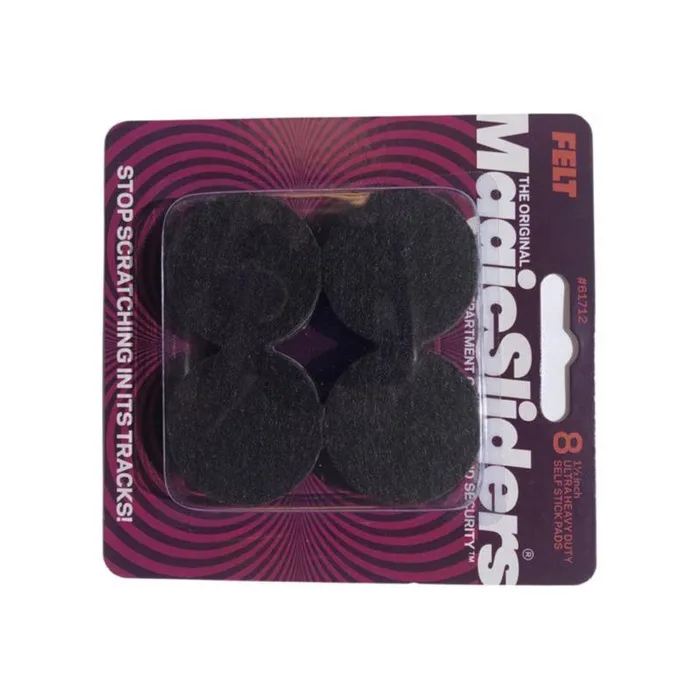 Magic Sliders Felt Self Adhesive Protective Pad Brown Round 1.5 in. W X 1.5 in. L 8 pk (Pack of 6)