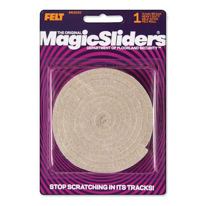 Magic Sliders Felt Self Adhesive Heavy Duty Roll Oatmeal Rectangle 60 in. W X 1/2 in. L 1 pk (Pack of 6)
