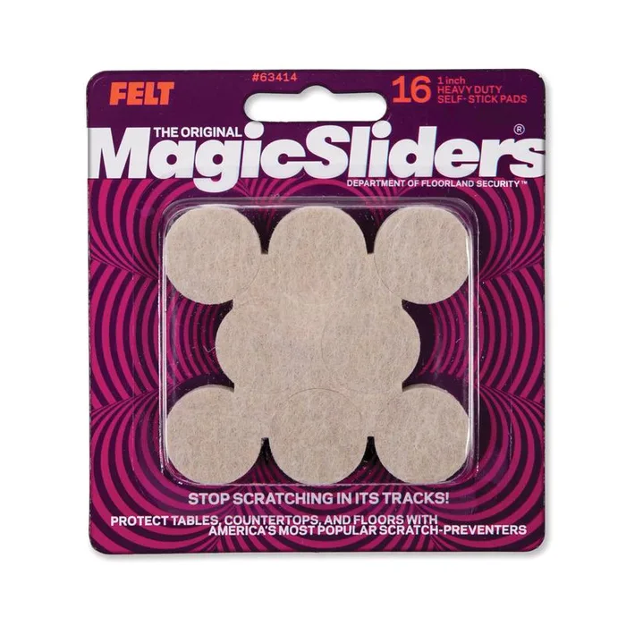 Magic Sliders Felt Self Adhesive Protective Pads Oatmeal Round 1 in. W X 1 in. L 16 pk (Pack of 6)
