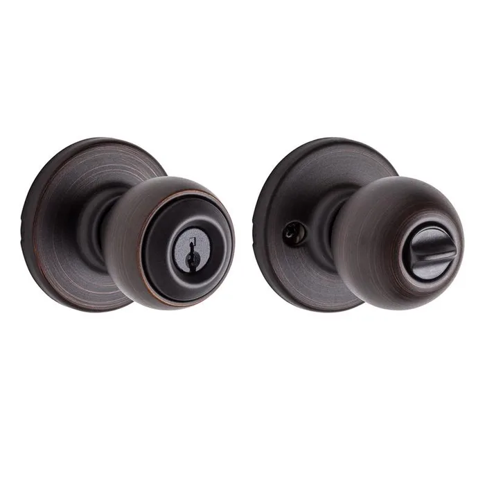 Kwikset Polo Venetian Bronze Entry Door Knob 1-3/4 in.