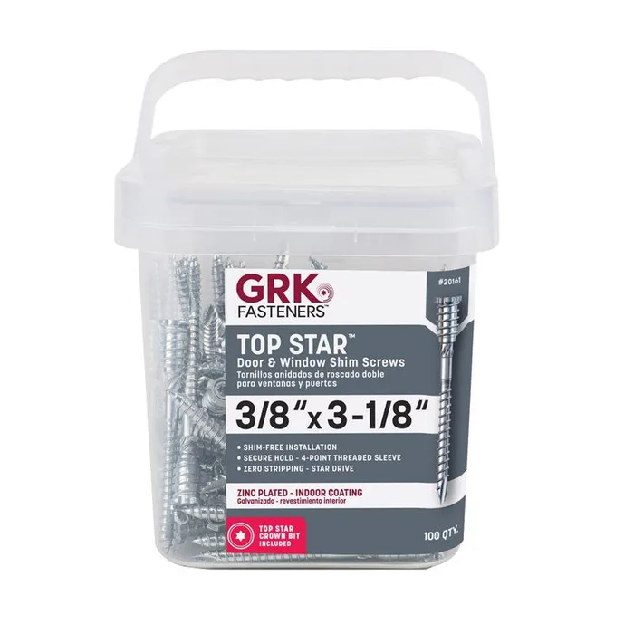 GRK Fasteners 3/8 in. X 3-1/8 in. L Star Climatek Fine Shim Screws 100 pk