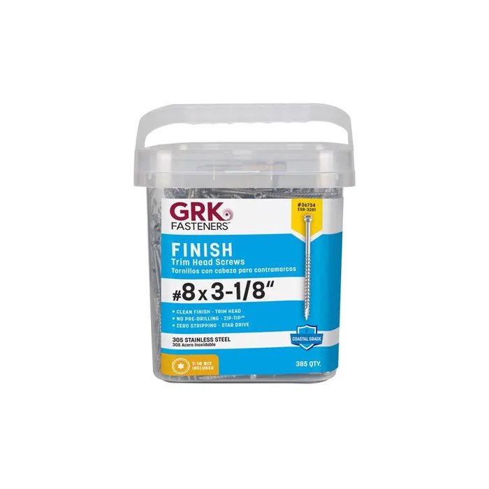 GRK Fasteners No. 8 X 3-1/8 in. L Star Climatek Coarse Trim Screws 385 pk