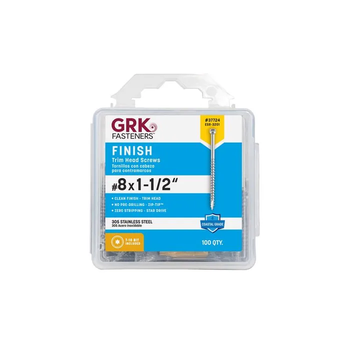 GRK Fasteners No. 8 X 1-1/2 in. L Star Climatek Coarse Trim Screws 100 pk