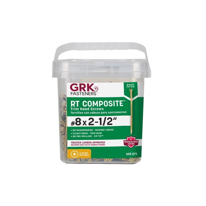 GRK Fasteners No. 8 X 2-1/2 in. L Star Climatek Coarse Trim Screws 605 pk