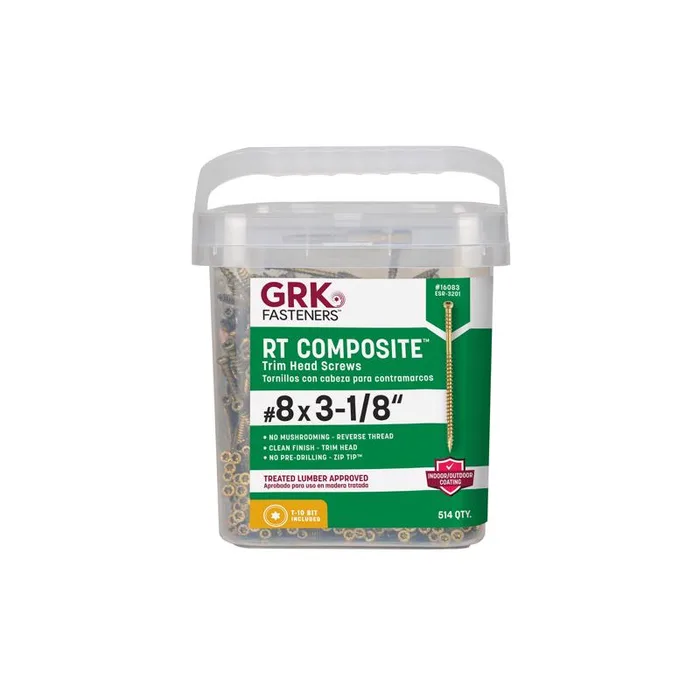 GRK Fasteners No. 8 X 3-1/8 in. L Star Climatek Coarse Trim Screws 514 pk