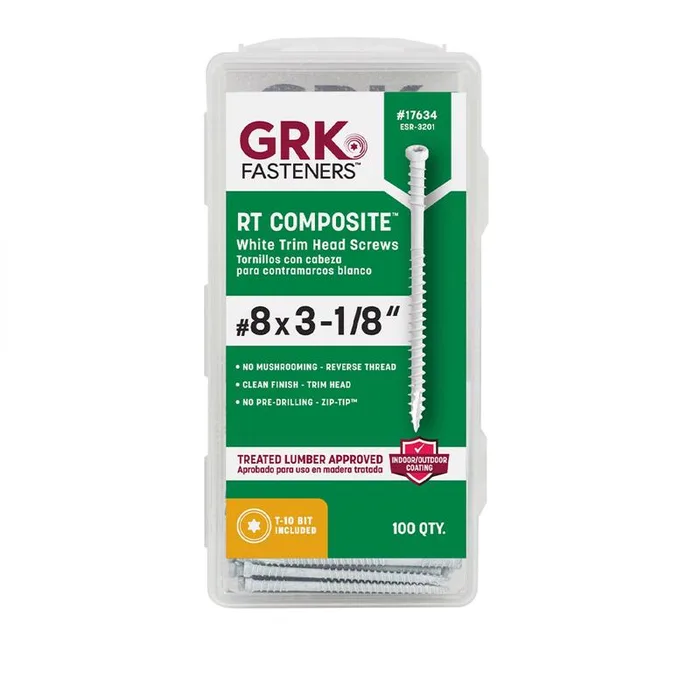 GRK Fasteners No. 8 X 3-1/8 in. L Star Climatek Coarse Trim Screws 100 pk