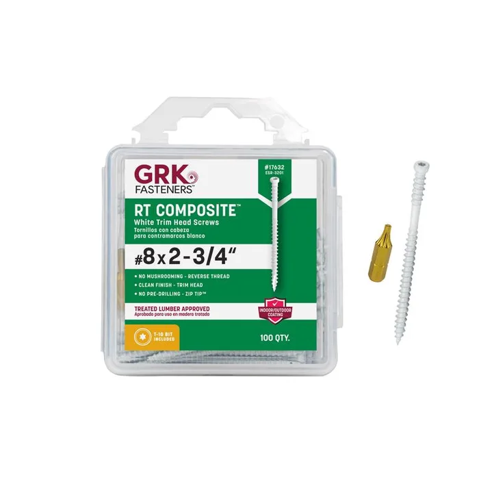 GRK Fasteners No. 8 X 2-3/4 in. L Star Climatek Coarse Trim Screws 100 pk