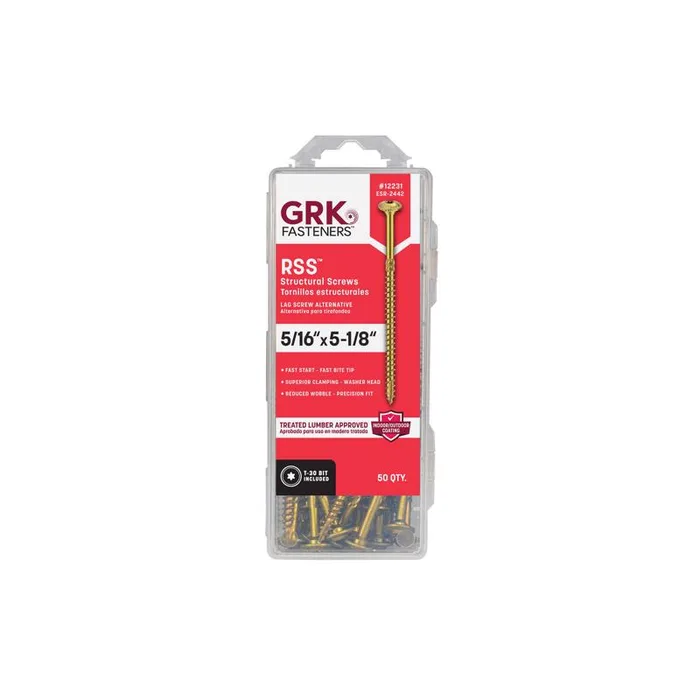 GRK Fasteners 5/16 in. in. X 5-1/8 in. L Star Hex Head W-Cut Structural Screws