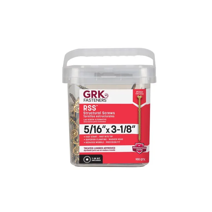GRK Fasteners 5/16 in. in. X 3-1/8 in. L Star Hex Head W-Cut Structural Screws (Pack of 2)