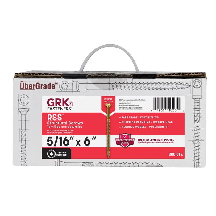 GRK Fasteners 5/16 in. in. X 6 in. L Star Hex Head W-Cut Structural Screws