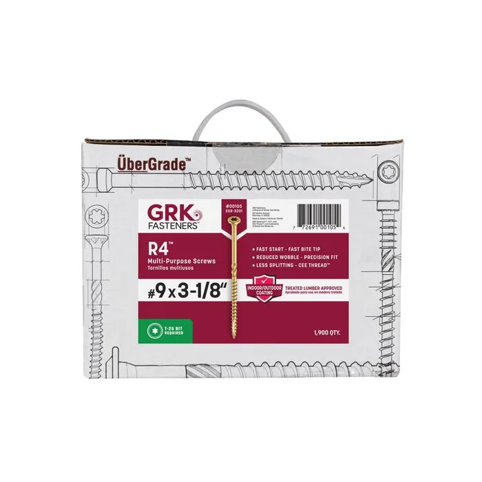 GRK Fasteners No. 9 X 3-1/8 in. L Star Climatek W-Cut Multi-Purpose Screws 1900 pk