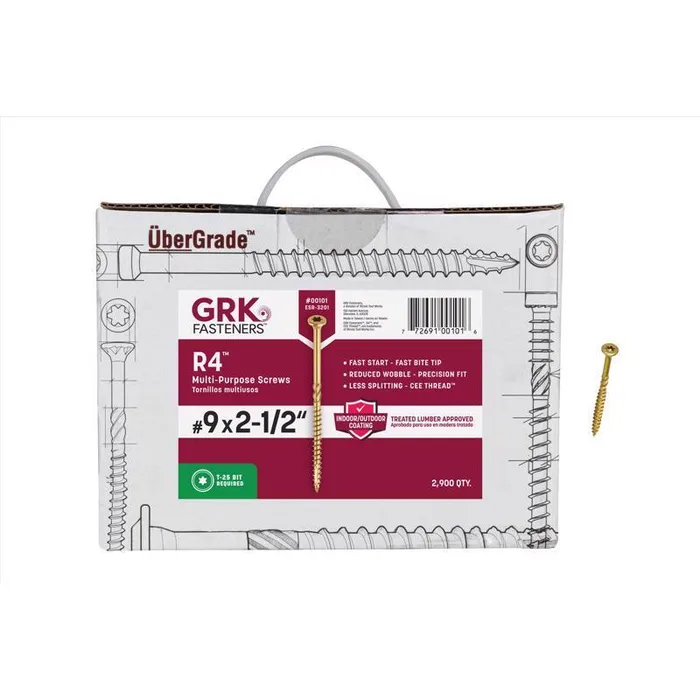 GRK Fasteners No. 9 X 2-1/2 in. L Star Climatek W-Cut Multi-Purpose Screws 2900 pk