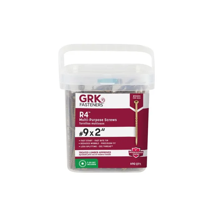 GRK Fasteners No. 9 X 2 in. L Star Climatek W-Cut Multi-Purpose Screws 690 pk