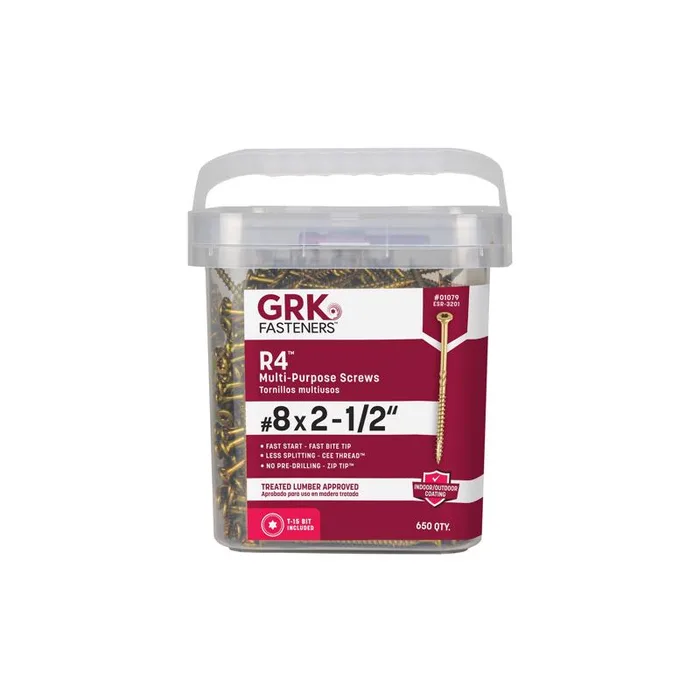 GRK Fasteners No. 8 X 2-1/2 in. L Star Climatek W-Cut Multi-Purpose Screws 650 pk