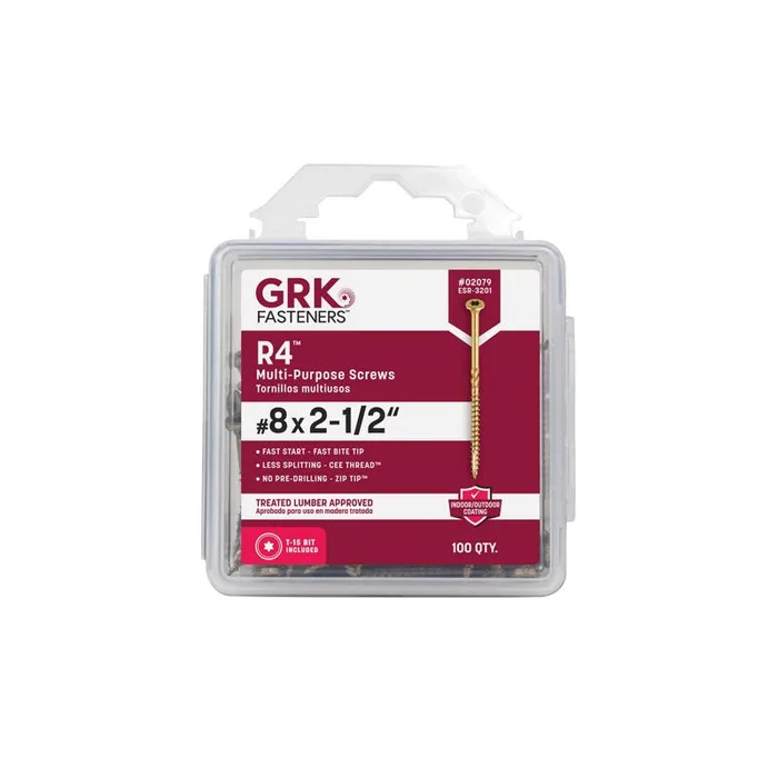 GRK Fasteners No. 8 X 2-1/2 in. L Star Climatek W-Cut Multi-Purpose Screws 100 pk