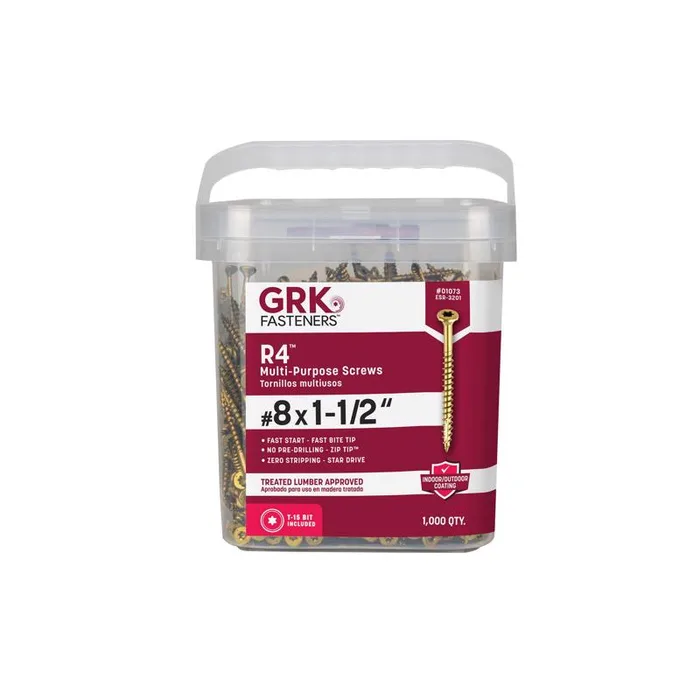 GRK Fasteners No. 8 X 1-1/2 in. L Star Climatek W-Cut Multi-Purpose Screws 1000 pk