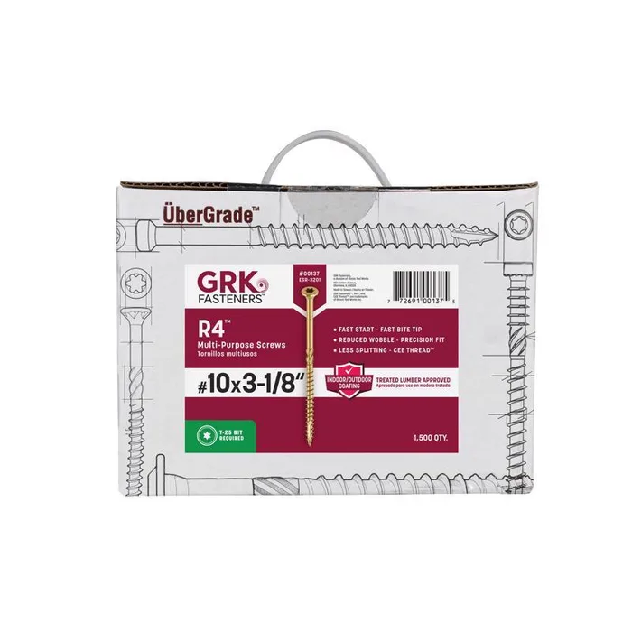 GRK Fasteners No. 10 X 3-1/8 in. L Star Climatek W-Cut Multi-Purpose Screws 1500 pk