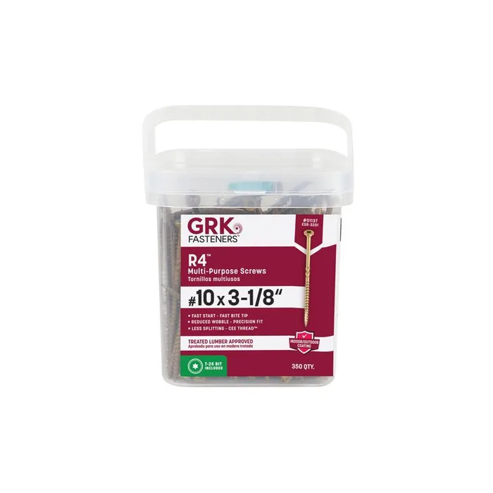 GRK Fasteners No. 10 X 3-1/8 in. L Star Climatek W-Cut Multi-Purpose Screws 350 pk (Pack of 2)