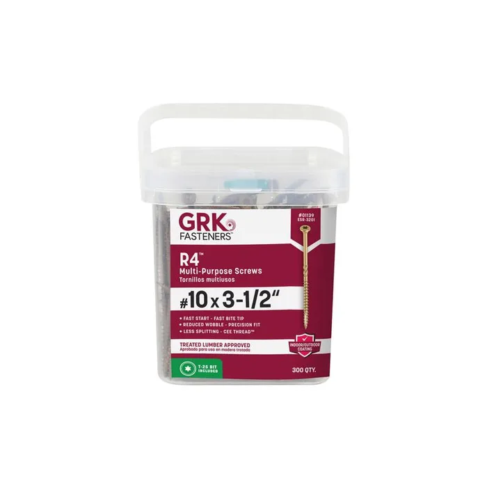 GRK Fasteners No. 10 X 3-1/2 in. L Star Climatek W-Cut Multi-Purpose Screws 300 pk
